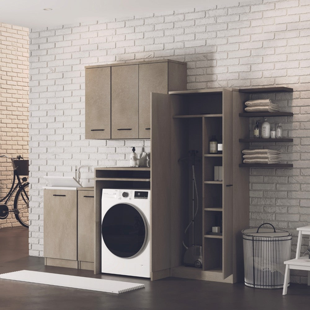 Laundry copriasciugatrice in legno 71x65x105 argilla