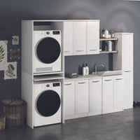 Laundry copriasciugatrice in legno 71x65x105 bianco frassinato