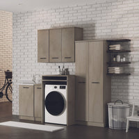 Laundry coprilavatrice in legno 71x65x105 argilla