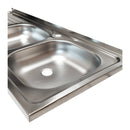 Lavello appoggio 50 series 120x50 cm 2 vasche SA127 destro