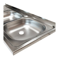 Lavello appoggio 50 series 120x50 cm 2 vasche SA127 destro