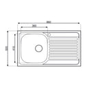 Lavello incasso cucina MP861VDX acciaio 86x50 cm una vasca e gocciolatoio destro