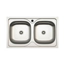 Lavello incasso cucina MP862V acciaio 86x50 cm due vasche
