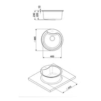Lavello rotondo Smeg LSE48AV 48 cm. avena
