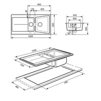 Lavello Smeg LC102AL 100x50 cm 1 vasca +1/2 con gocciolatoio reversibile