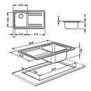 Lavello Smeg LE861S2 86x50 cm 1 vasca con gocciolatoio sinistro inox
