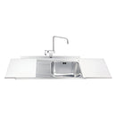 Lavello Smeg LI91BS 90x50 cm 1 vasca con gocciolatoio a sinistra con vetri bianchi