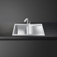 Lavello Smeg LQR861F2 86x50 cm vasca filotop reversibile inox