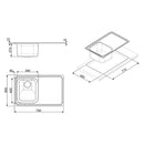 Lavello Smeg SP791SOT 79x50 cm 1 vasca con gocciolatoio sinistro ottone