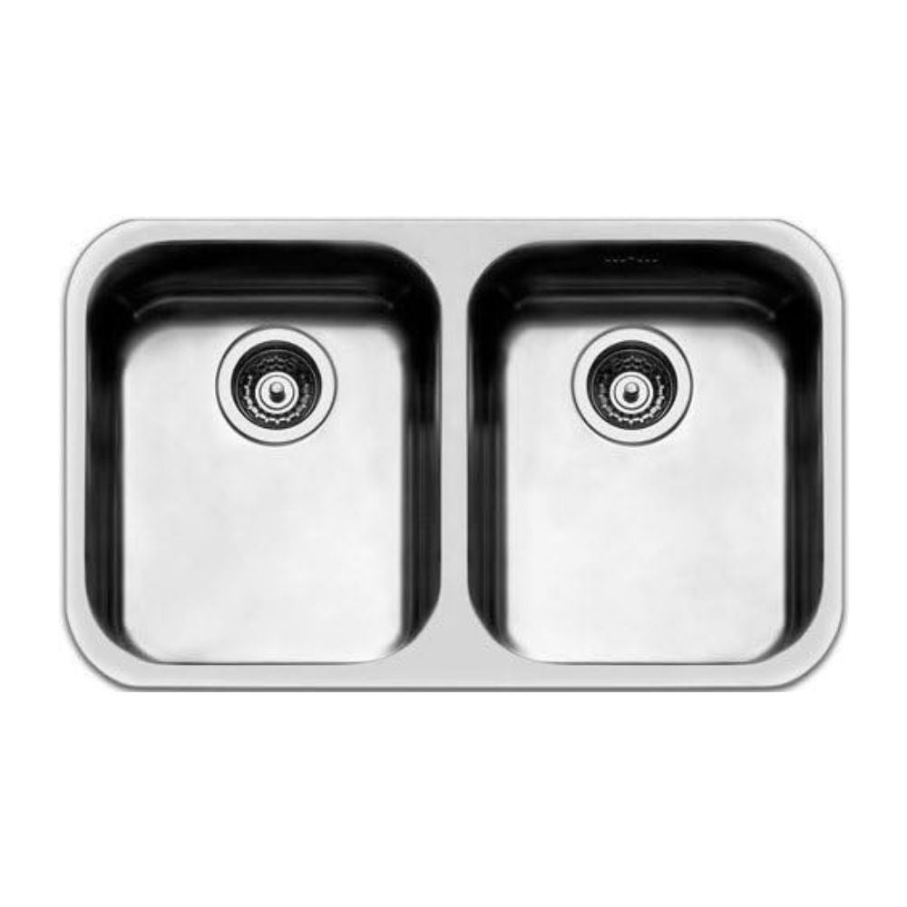 Lavello Smeg UM3434 sottotop 76x45 cm 2 vasche inox