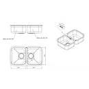 Lavello Smeg UM3434 sottotop 76x45 cm 2 vasche inox