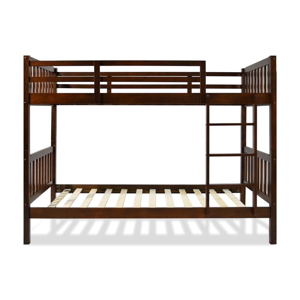 Letto a castello KF1198 in legno colore noce 200x98x152 H cm