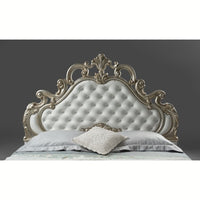 Letto matrimoniale barocco Aleksandra bianco contenitore