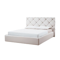 Letto matrimoniale contenitore Kassandra testiera capitonnè ecopelle bianco