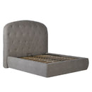 Letto matrimoniale contenitore Button1 grigio chiaro testiera arrotondata