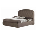 Letto matrimoniale contenitore Button1 visone testiera arrotondata
