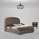 Letto matrimoniale contenitore Button1 visone testiera arrotondata