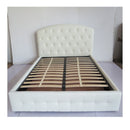 Letto matrimoniale contenitore Button2 bianco testiera curva