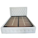 Letto matrimoniale contenitore Buttonsquare bianco testiera trapuntata con cornice