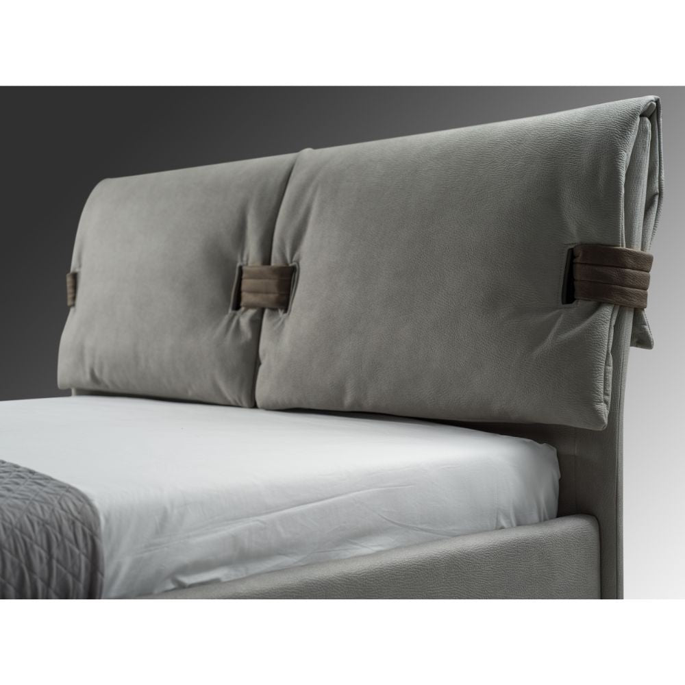 Letto matrimoniale contenitore Grenoble nabuk grigio