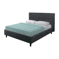 Letto matrimoniale Snello con rete fissa in tessuto Ash grigio