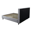 Letto matrimoniale Snello con rete fissa in tessuto grigio chiaro