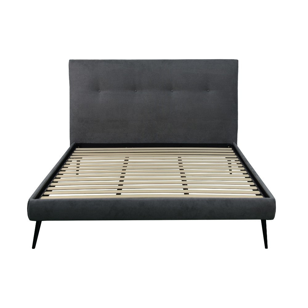 Letto matrimoniale Stiletto con rete fissa in tessuto Ash grigio
