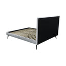 Letto matrimoniale Stiletto con rete fissa in tessuto grigio chiaro