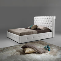 Letto una piazza e mezza Peninsula bianco con contenitore