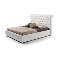 Letto una piazza e mezza Peninsula bianco con contenitore