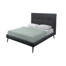 Letto una piazza e mezza Stiletto con rete fissa in tessuto Ash grigio
