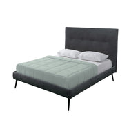 Letto una piazza e mezza Stiletto con rete fissa in tessuto Ash grigio