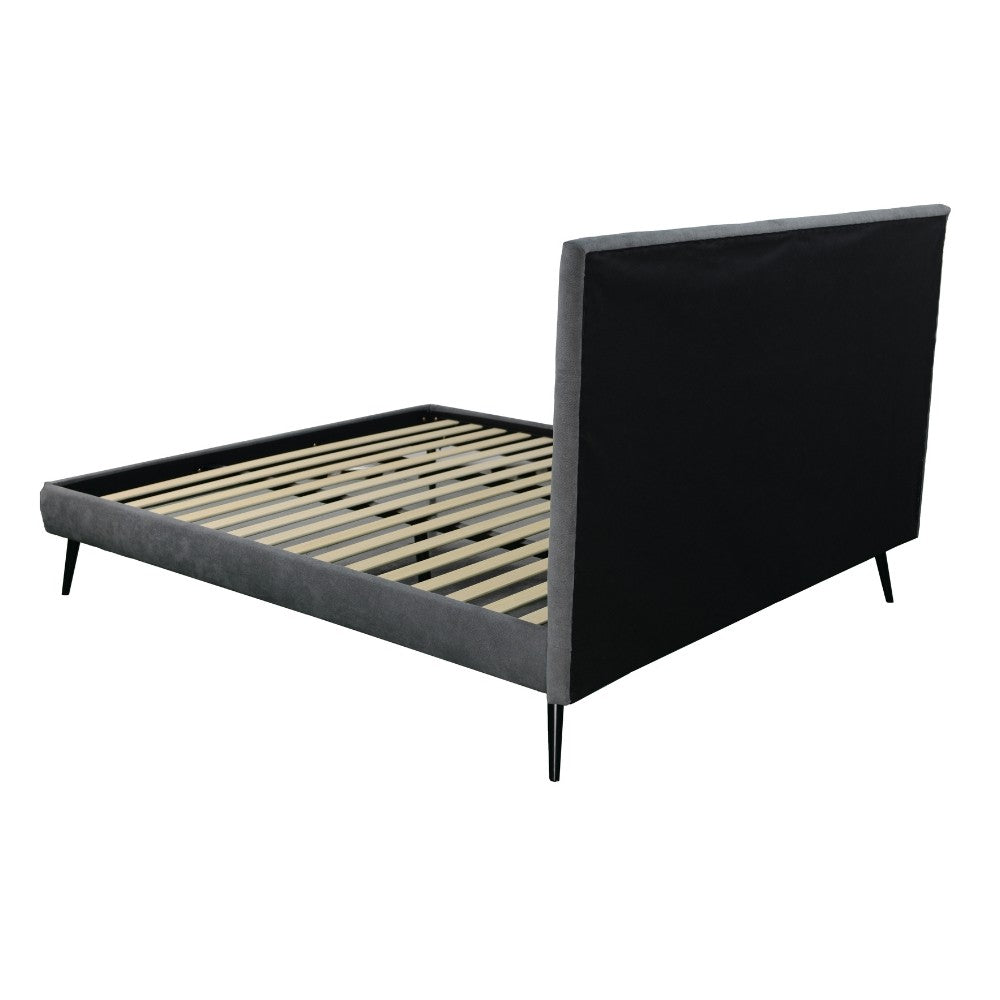 Letto una piazza e mezza Stiletto con rete fissa in tessuto Ash grigio