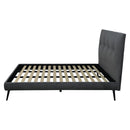 Letto una piazza e mezza Stiletto con rete fissa in tessuto Ash grigio
