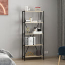 Libreria Axel con struttura in metallo nero e 5 mensole in rovere sonoma