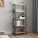 Libreria Axel con struttura in metallo nero e 5 mensole in rovere sonoma