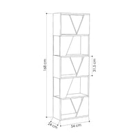 Libreria Frame bianca 5 ripiani 54x168