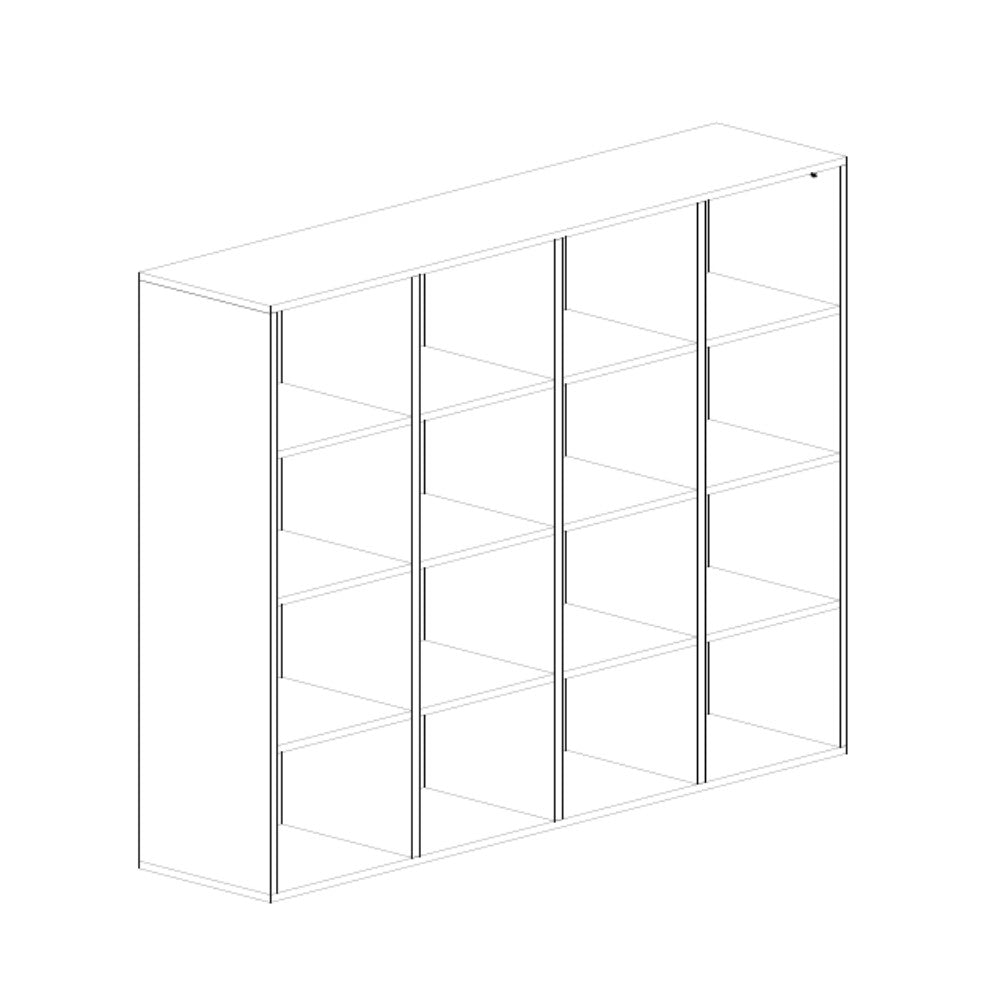 Libreria Hawai con 16 compartimenti colore olmo perla
