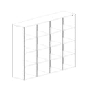 Libreria Hawai con 16 compartimenti colore olmo perla