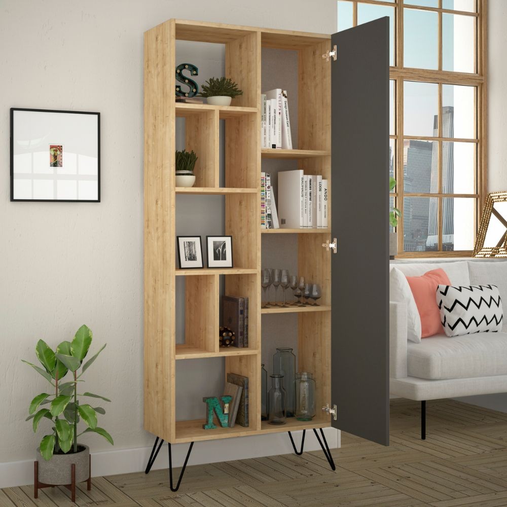 Libreria Jedda rovere con anta antracite