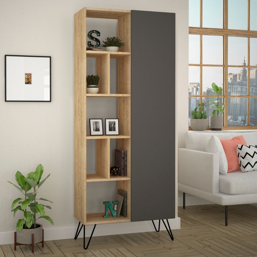Libreria Jedda rovere con anta antracite