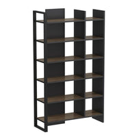 Libreria Leno colore antracite ripiani noce 94x160