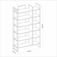 Libreria Leno colore antracite ripiani noce 94x160