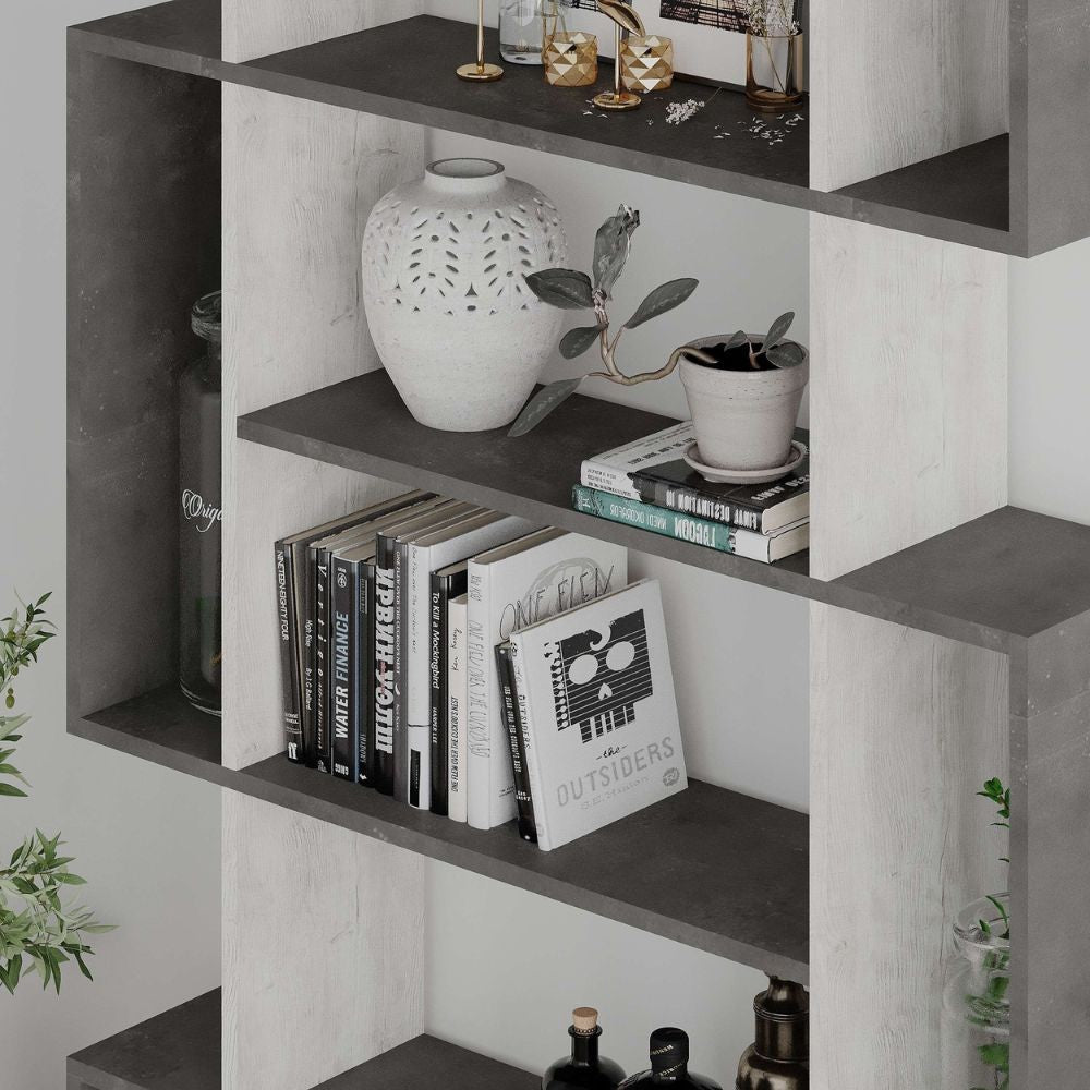 Libreria Mito colore bianco vintage e retro grey