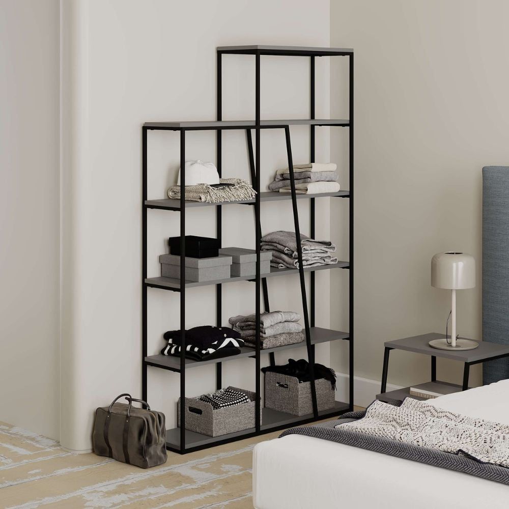 Libreria Pal colore antracite 110x29x178 cm