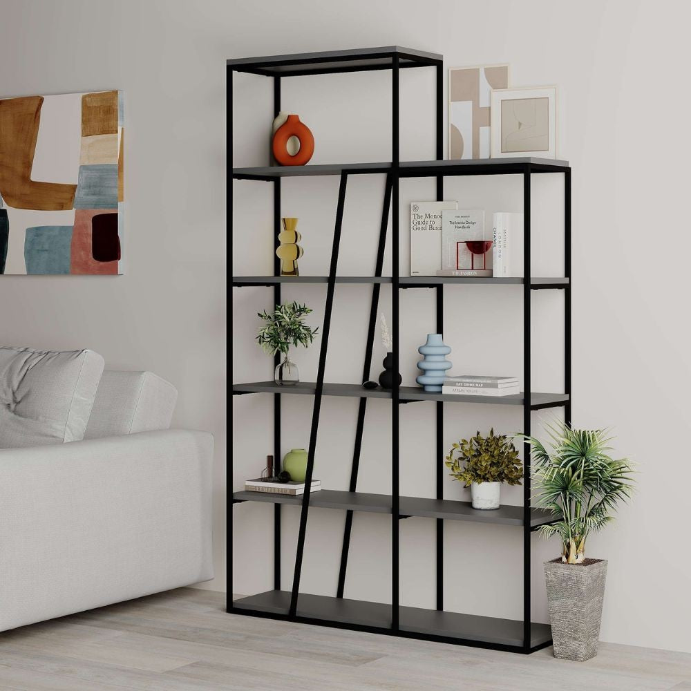 Libreria Pal colore antracite 110x29x178 cm