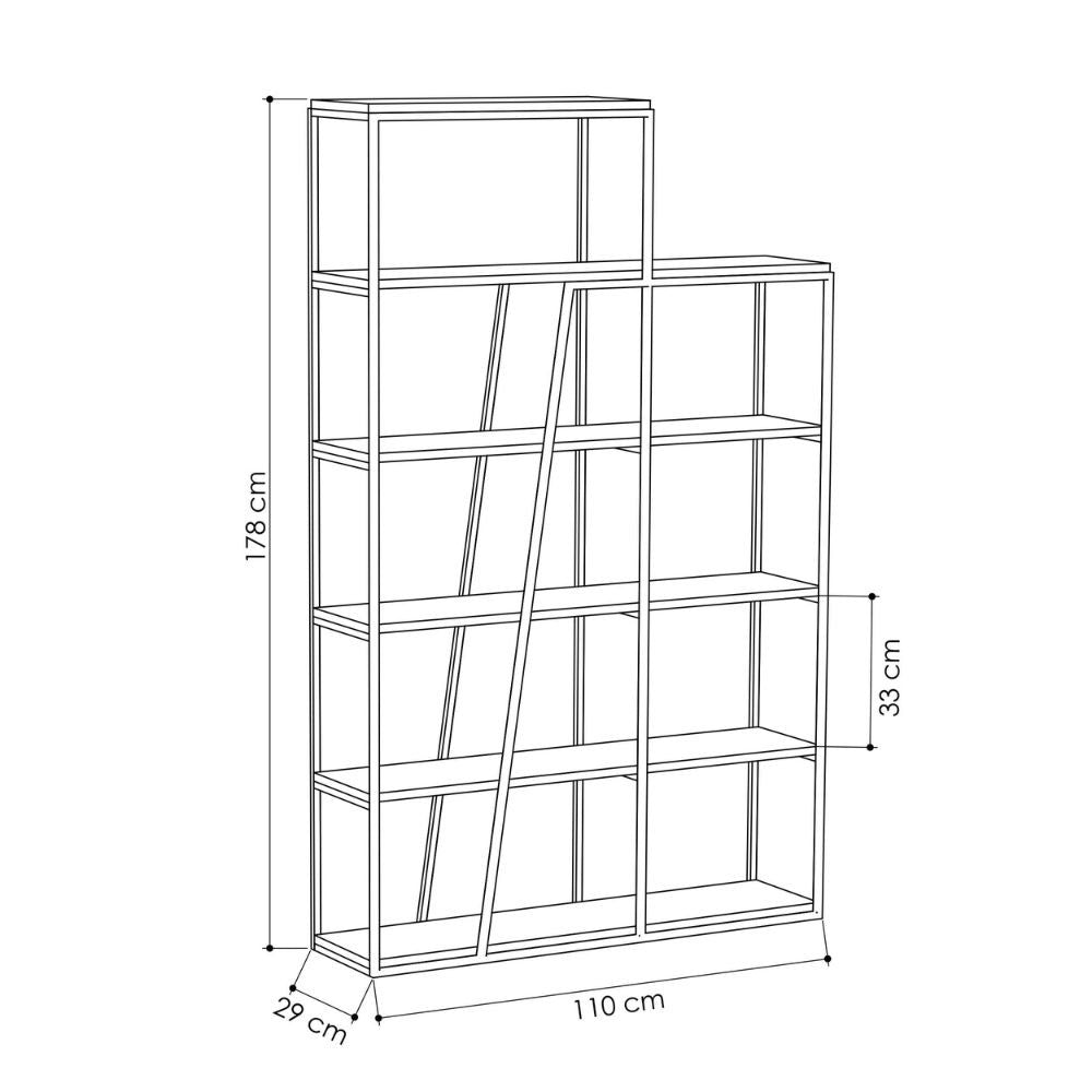 Libreria Pal colore antracite 110x29x178 cm
