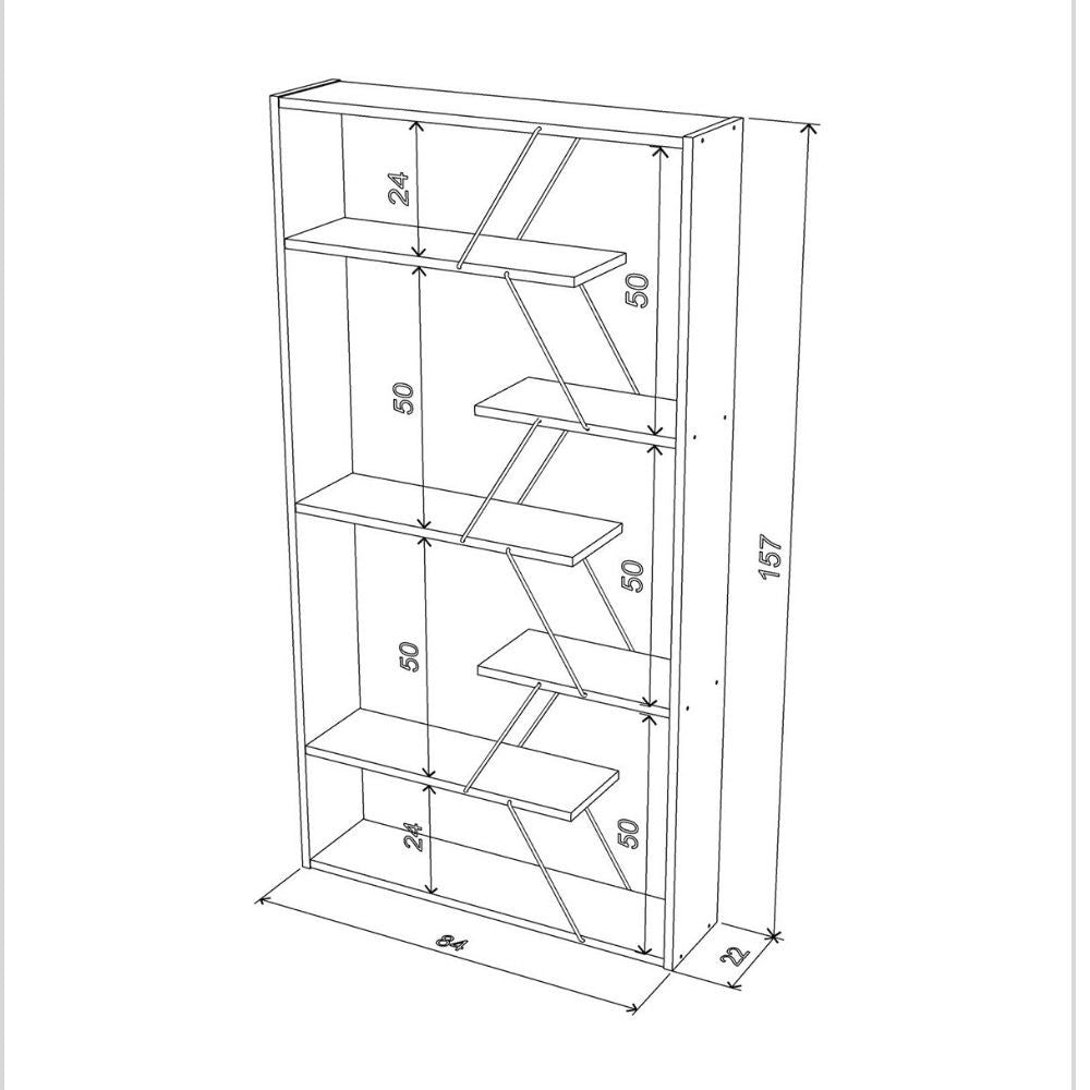 Libreria Tars rovere 84x24x157H