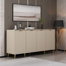 Madia Kale con 4 ante a filo effetto cannettato colore cashmere con maniglie e piedini oro