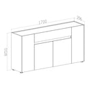 Madia Nordik 4 ante e 1 cassetto in colore antracite e marmo bianco
